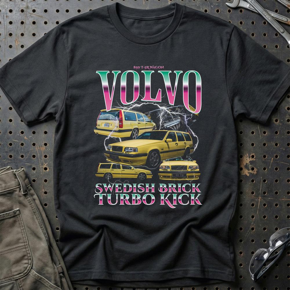 Volvo 850 - Bootleg Style T-Shirt-Beklædning-Volvo-Sort-S-Garage Culture Shop- garage - man cave - merchandise
