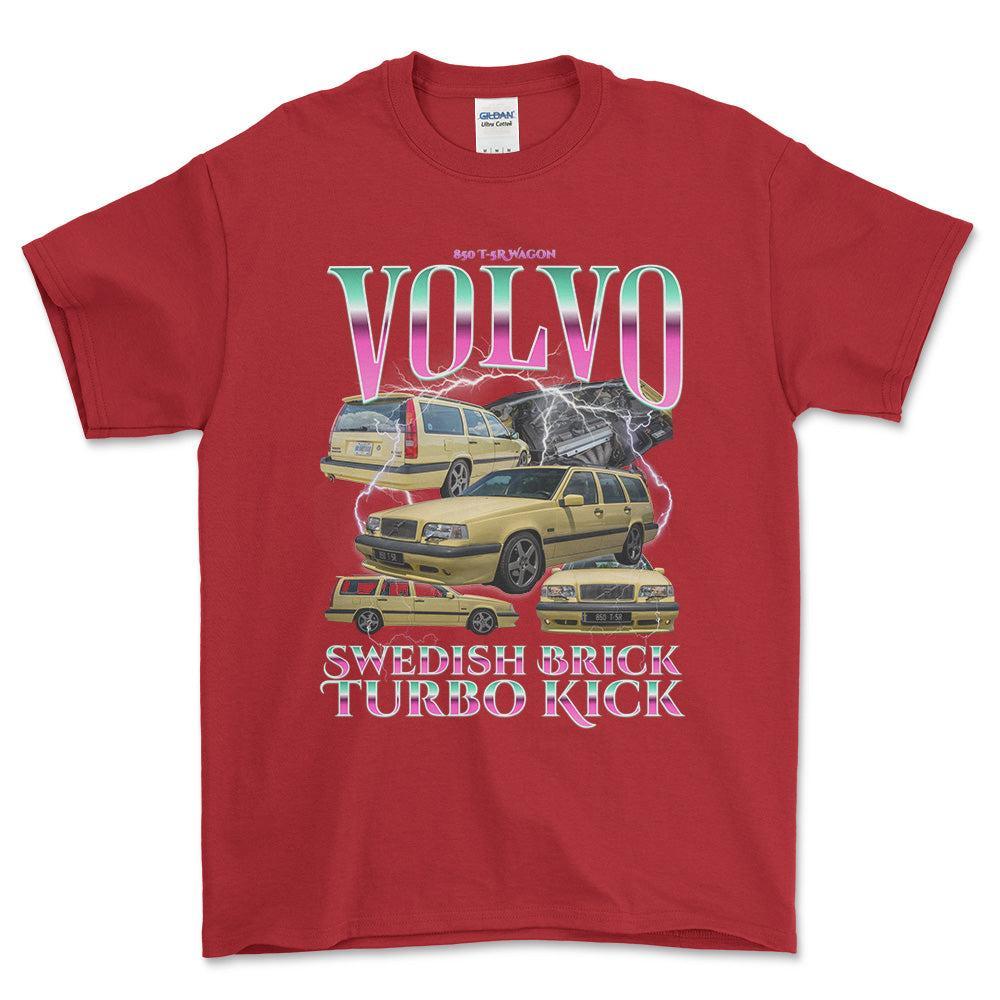 Volvo 850 - Bootleg Style Unisex T-Shirt , Bomuld-Beklædning-Volvo-Rød-S-Forside-Garage Culture Shop- garage - man cave - merchandise