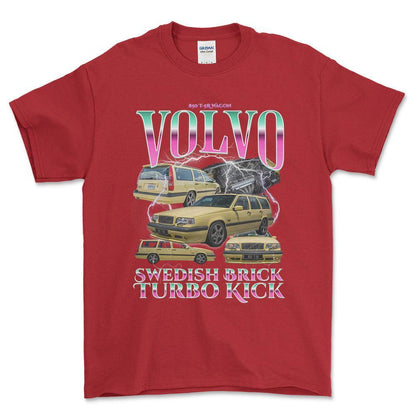 Volvo 850 - Bootleg Style Unisex T-Shirt , Bomuld-Beklædning-Volvo-Rød-S-Forside-Garage Culture Shop- garage - man cave - merchandise