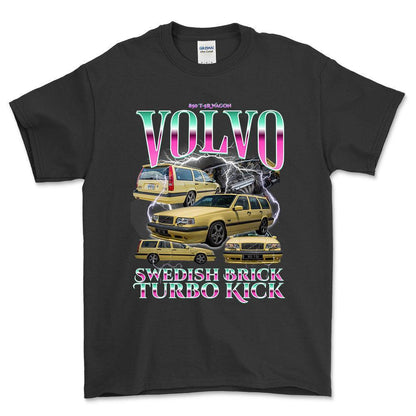 Volvo 850 - Bootleg Style Unisex T-Shirt , Bomuld-Beklædning-Volvo-Sort-S-Forside-Garage Culture Shop- garage - man cave - merchandise