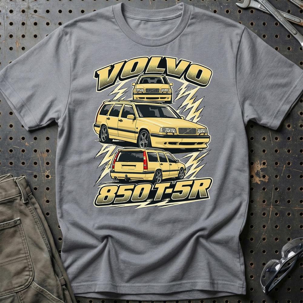 Volvo 850 T-5R T-Shirt-Beklædning-Volvo-Grå Sport-S-Garage Culture Shop- garage - man cave - merchandise