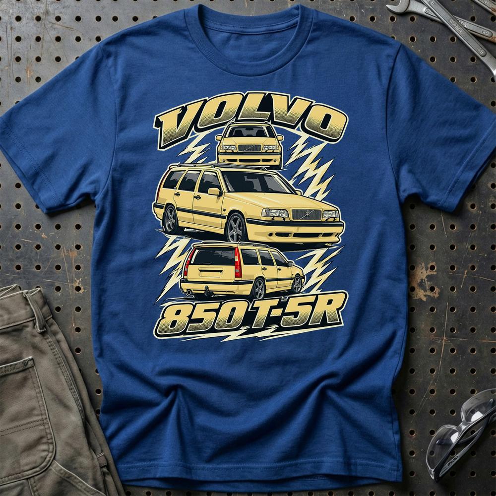 Volvo 850 T-5R T-Shirt-Beklædning-Volvo-Blå Royal-S-Garage Culture Shop- garage - man cave - merchandise