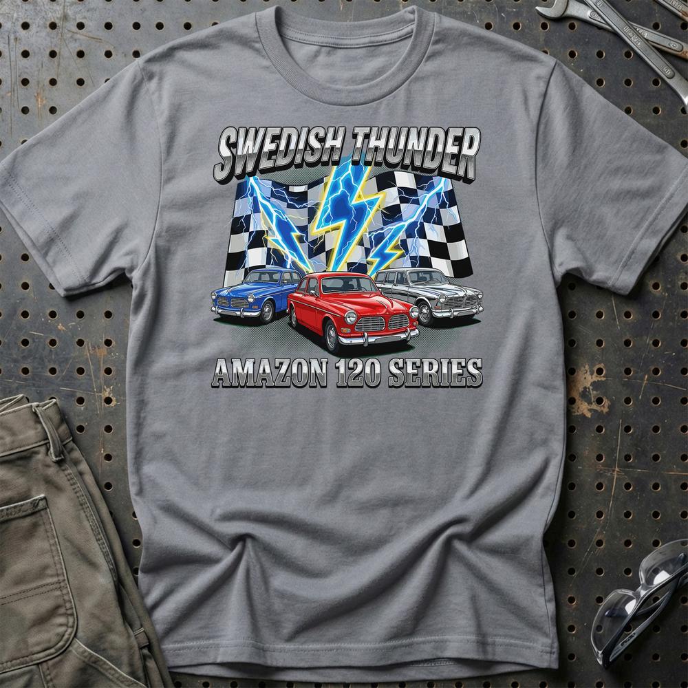 Volvo Amazon 120 Series Classic Car - Unisex T-Shirt-Beklædning-Volvo-Grå Sport-S-Garage Culture Shop- garage - man cave - merchandise