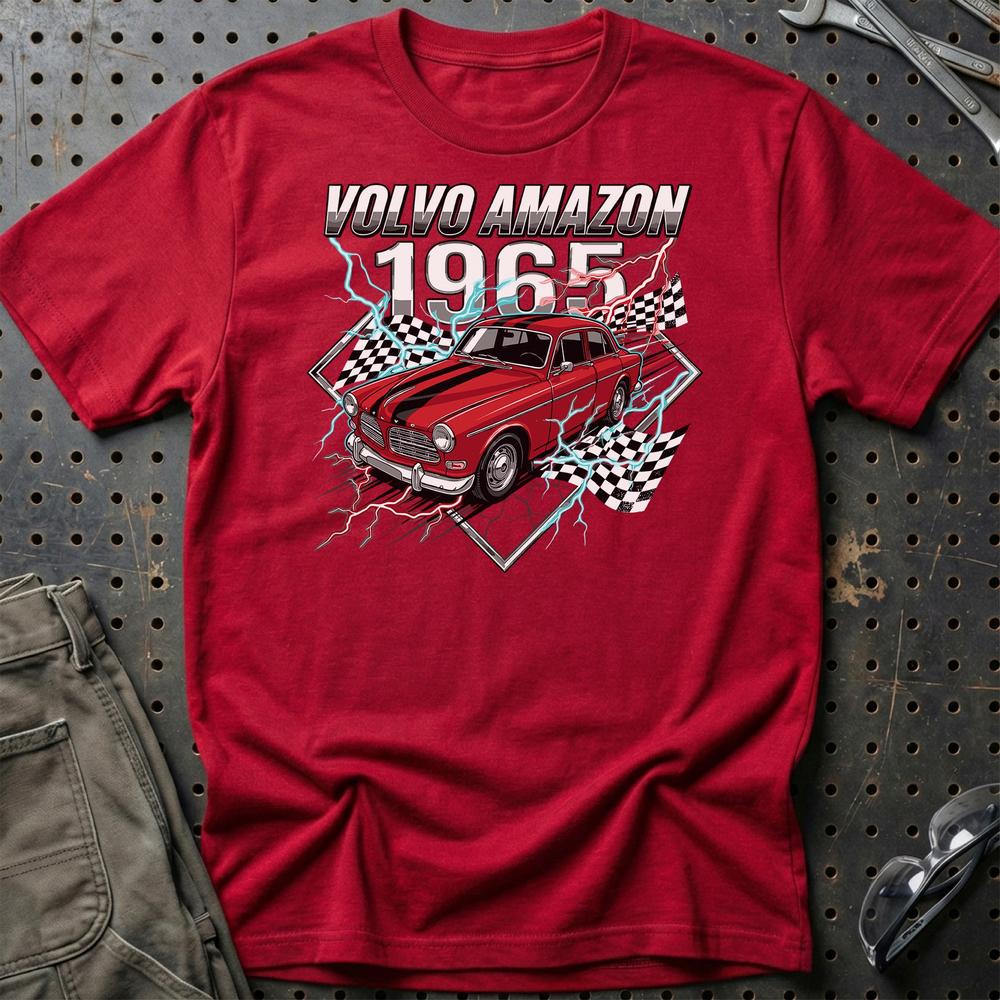 Volvo Amazon 1965 T-Shirt-Beklædning-Volvo-Rød-S-Garage Culture Shop- garage - man cave - merchandise