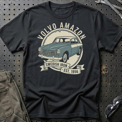 Volvo Amazon Swedish Iron - Unisex T-Shirt-Beklædning-Volvo-Sort-S-Garage Culture Shop- garage - man cave - merchandise
