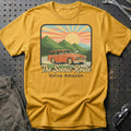 Volvo Amazon The Scenic Route T-Shirt-Beklædning-Volvo-Guld-S-Garage Culture Shop- garage - man cave - merchandise