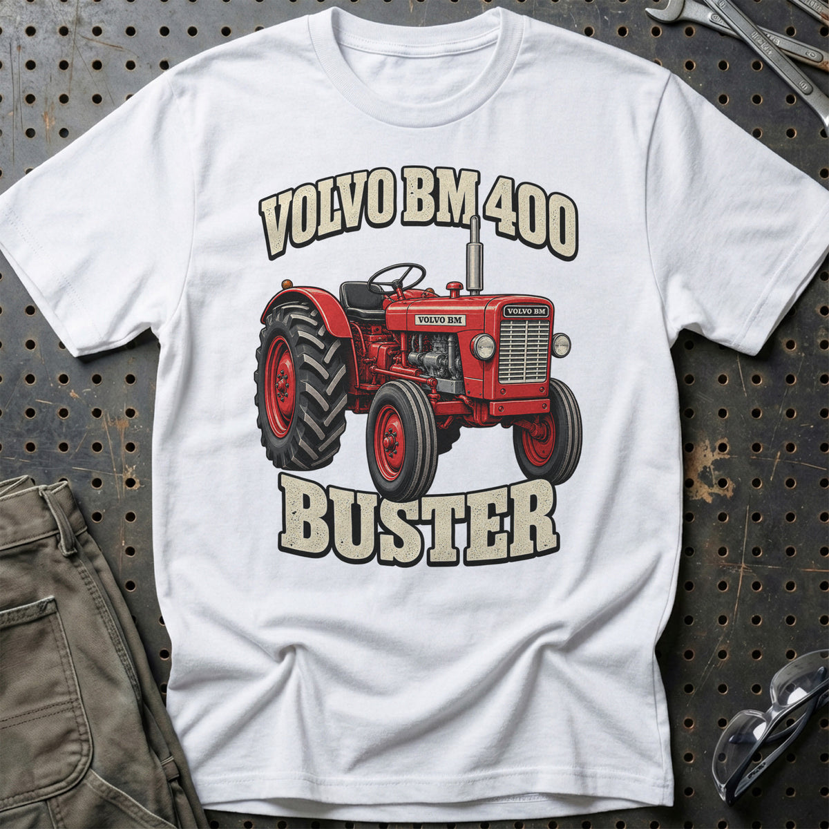 Volvo BM 400 – Buster T-Shirt-Beklædning-Volvo BM-Hvid-S-Garage Culture Shop- garage - man cave - merchandise