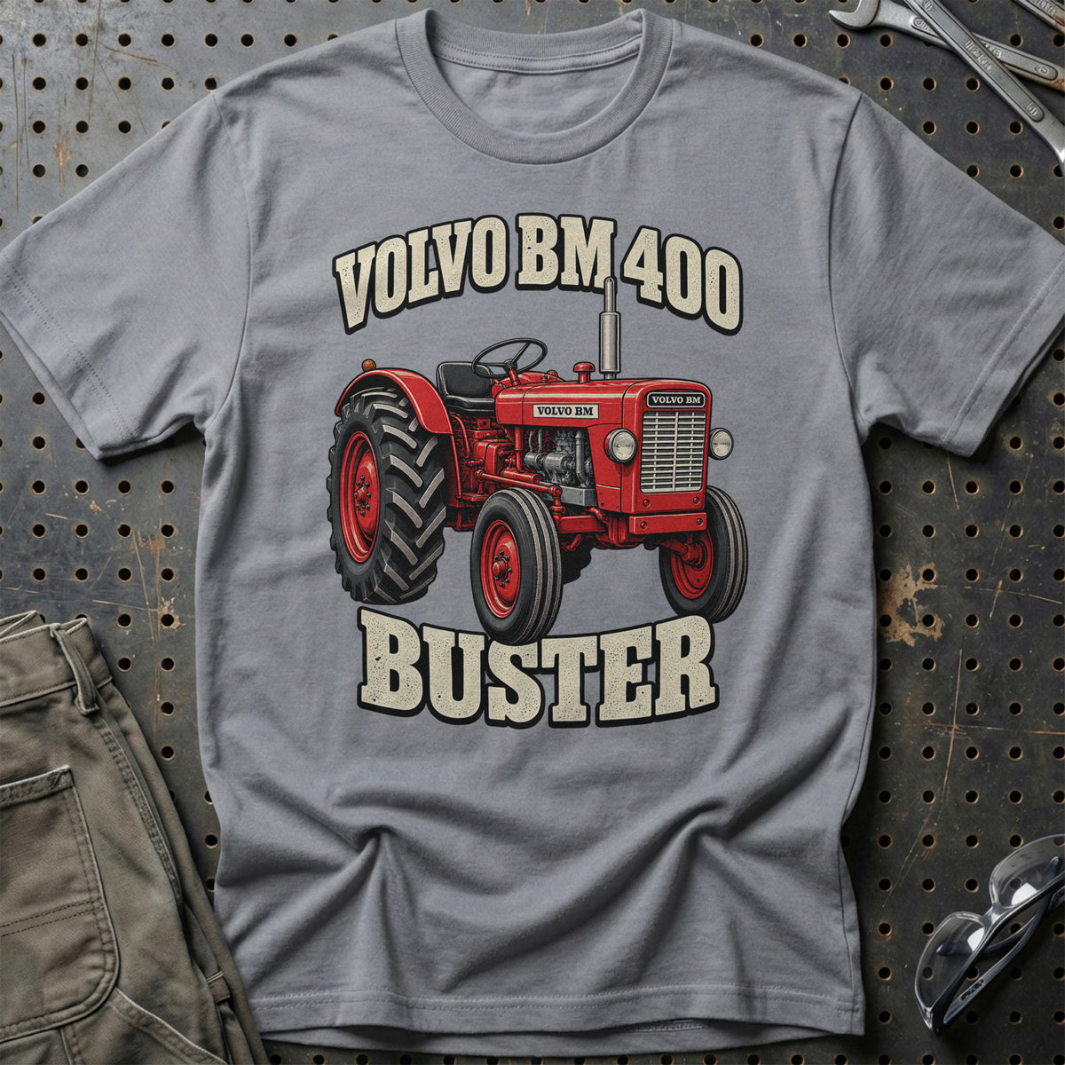 Volvo BM 400 – Buster T-Shirt-Beklædning-Volvo BM-Grå Sport-S-Garage Culture Shop- garage - man cave - merchandise