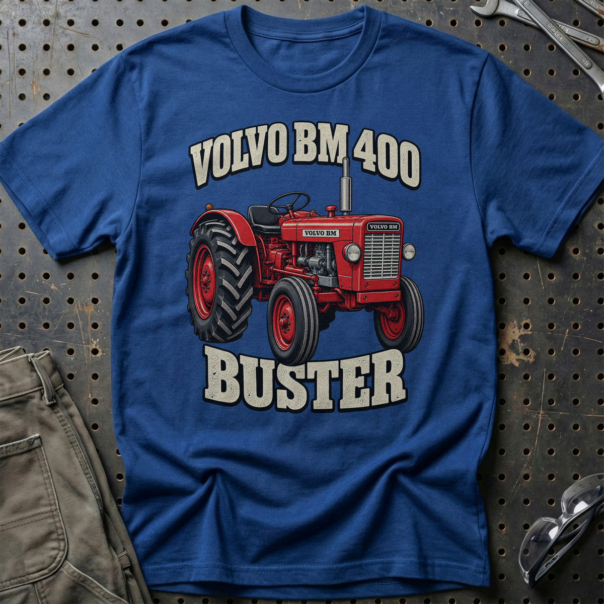 Volvo BM 400 – Buster T-Shirt-Beklædning-Volvo BM-Blå Royal-S-Garage Culture Shop- garage - man cave - merchandise