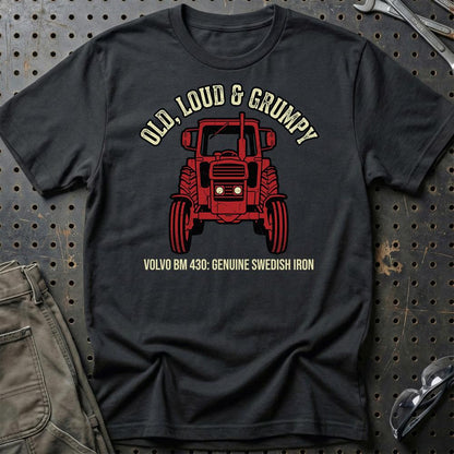 Volvo BM 430 Old, Loud & Grumpy - Unisex T-Shirt-Beklædning-Volvo BM-Sort-S-Garage Culture Shop- garage - man cave - merchandise