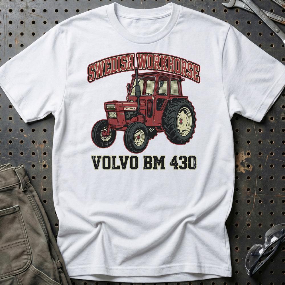 Volvo BM 430 Swedish Workhorse T-Shirt-Beklædning-Volvo BM-Hvid-S-Garage Culture Shop- garage - man cave - merchandise