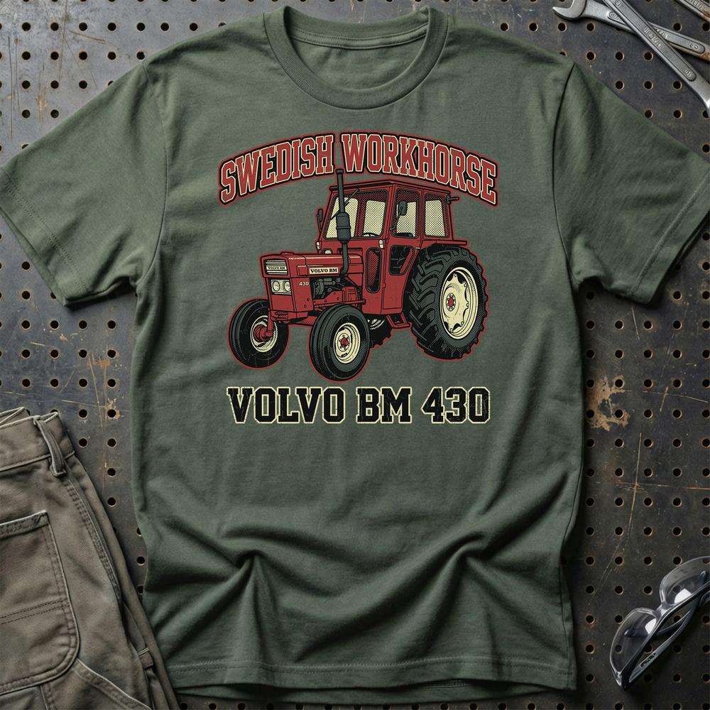 Volvo BM 430 Swedish Workhorse T-Shirt-Beklædning-Volvo BM-Grøn Militær-S-Garage Culture Shop- garage - man cave - merchandise