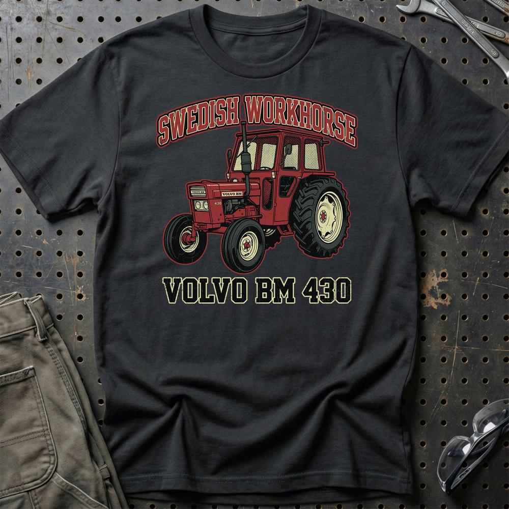 Volvo BM 430 Swedish Workhorse T-Shirt-Beklædning-Volvo BM-Sort-S-Garage Culture Shop- garage - man cave - merchandise
