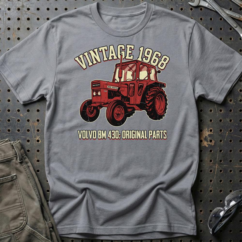Volvo BM 430 Vintage 1968 T-Shirt-Beklædning-Volvo BM-Grå Sport-S-Garage Culture Shop- garage - man cave - merchandise