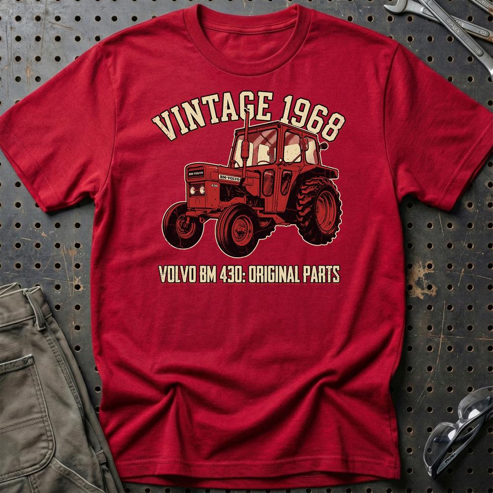 Volvo BM 430 Vintage 1968 T-Shirt-Beklædning-Volvo BM-Rød-S-Garage Culture Shop- garage - man cave - merchandise