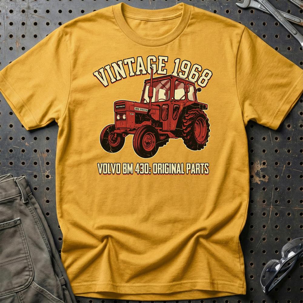 Volvo BM 430 Vintage 1968 T-Shirt-Beklædning-Volvo BM-Guld-S-Garage Culture Shop- garage - man cave - merchandise