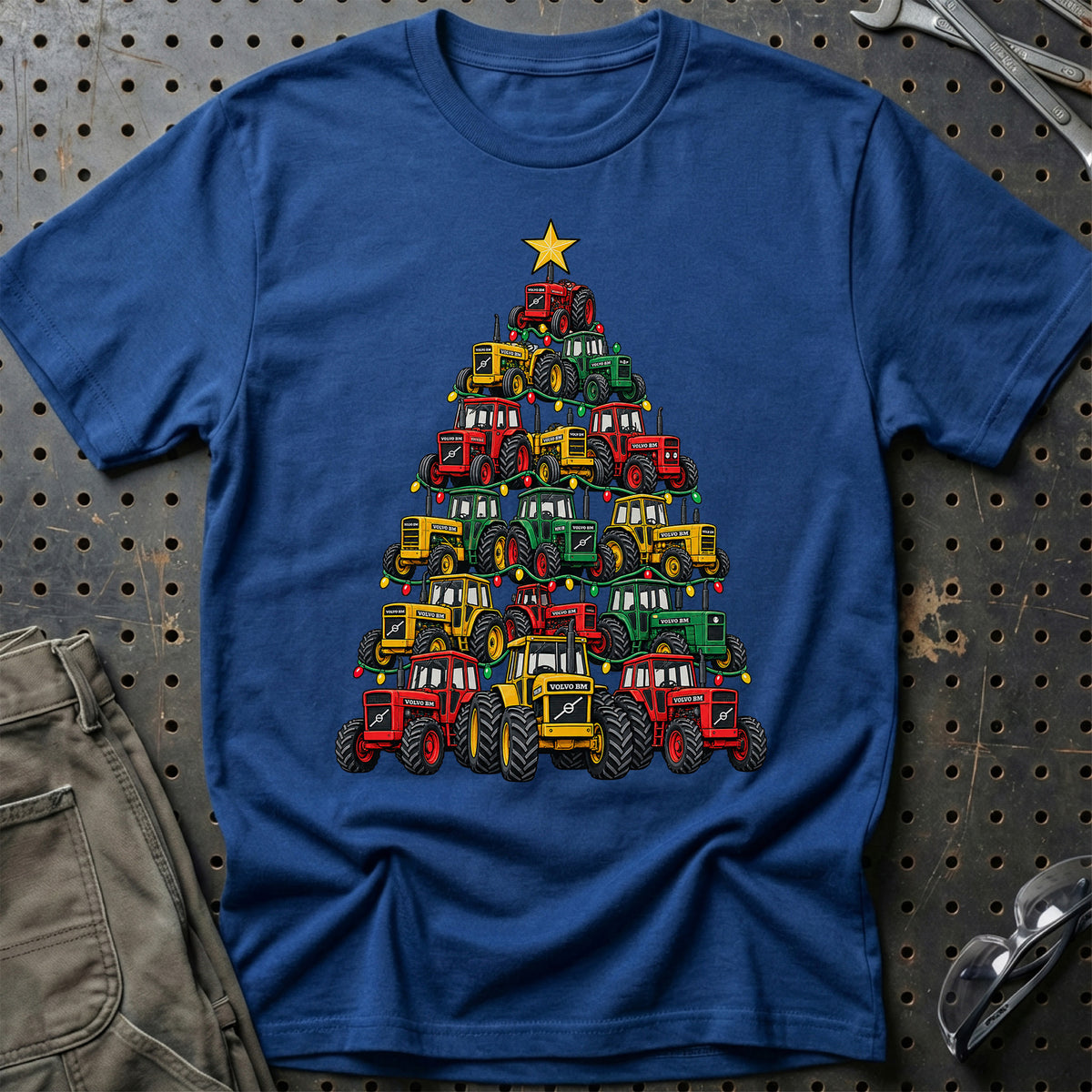 Volvo BM Juletræ T-Shirt-Beklædning-Volvo BM-Blå Royal-S-Garage Culture Shop- garage - man cave - merchandise