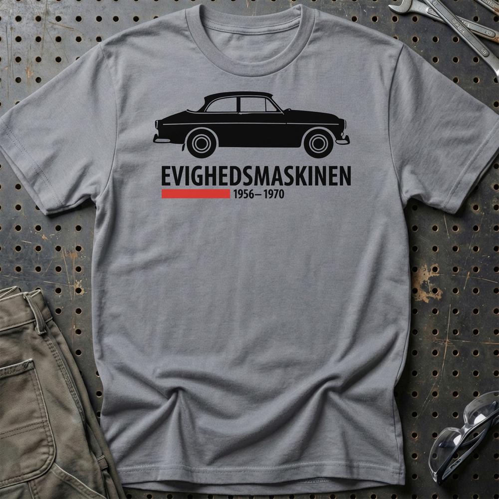 Volvo Evighedsmaskinen 1956-1970 T-Shirt-Beklædning-Volvo-Grå Sport-S-Garage Culture Shop- garage - man cave - merchandise
