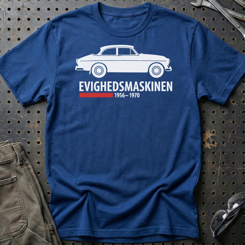 Volvo Evighedsmaskinen 1956-1970 T-Shirt-Beklædning-Volvo-Blå Royal-S-Garage Culture Shop- garage - man cave - merchandise
