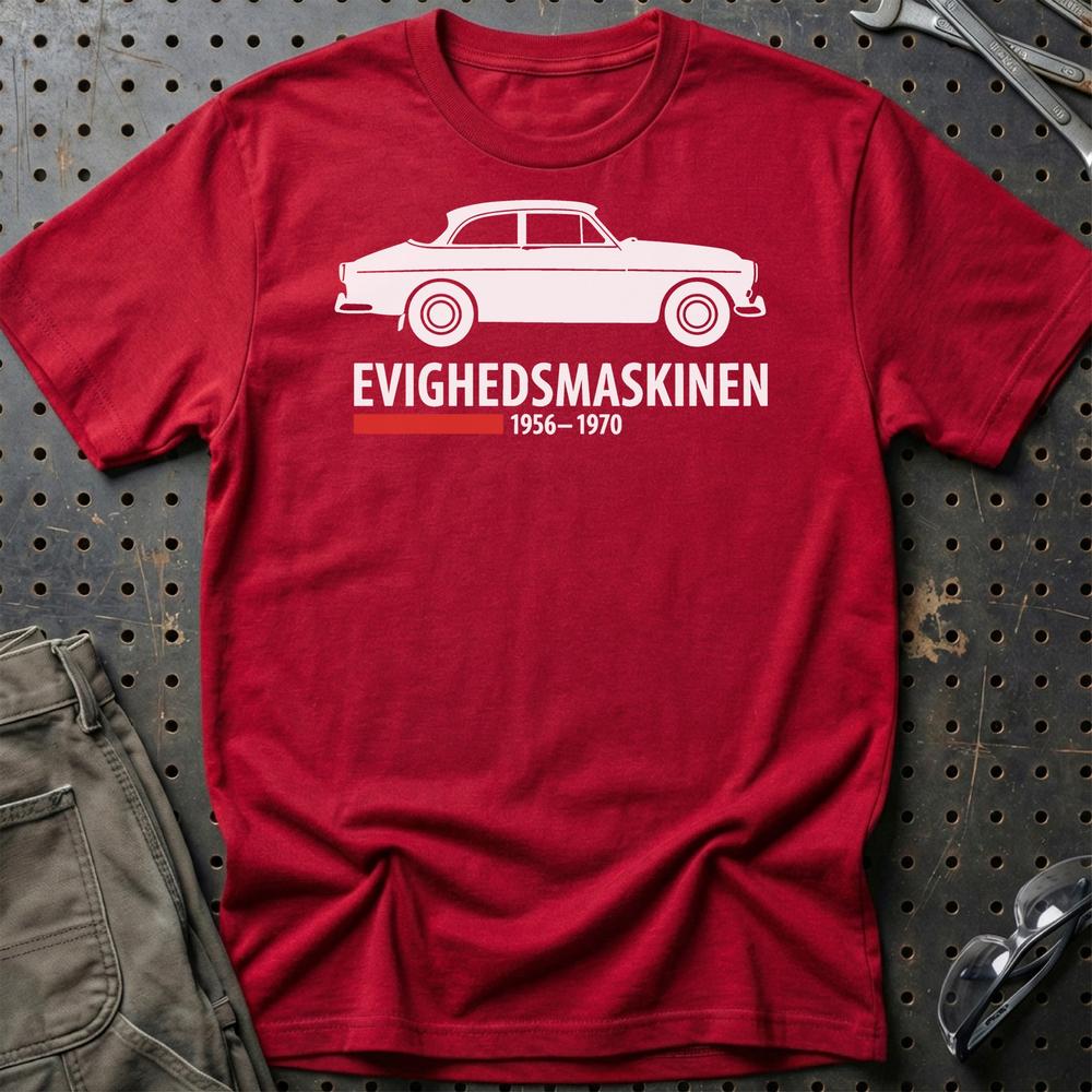 Volvo Evighedsmaskinen 1956-1970 T-Shirt-Beklædning-Volvo-Rød-S-Garage Culture Shop- garage - man cave - merchandise