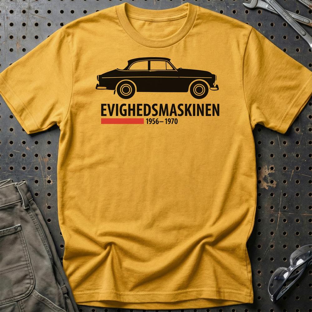 Volvo Evighedsmaskinen 1956–1970 - Unisex T-Shirt-Beklædning-Volvo-Guld-S-Garage Culture Shop- garage - man cave - merchandise