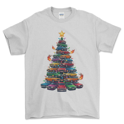 Volvo Juletræ Christmas Tree - Unisex T-Shirt-Beklædning-Volvo-Hvid-S-Forside-Garage Culture Shop- garage - man cave - merchandise