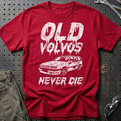 Volvo Old Volvos Never Die Volvo 850 Unisex T-Shirt , Bomuld-Beklædning-Volvo-Rød-S-Garage Culture Shop- garage - man cave - merchandise