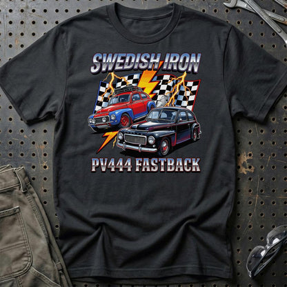 Volvo PV444 Fastback Swedish Iron Classic Car - Unisex T-Shirt-Beklædning-Volvo-Sort-S-Garage Culture Shop- garage - man cave - merchandise