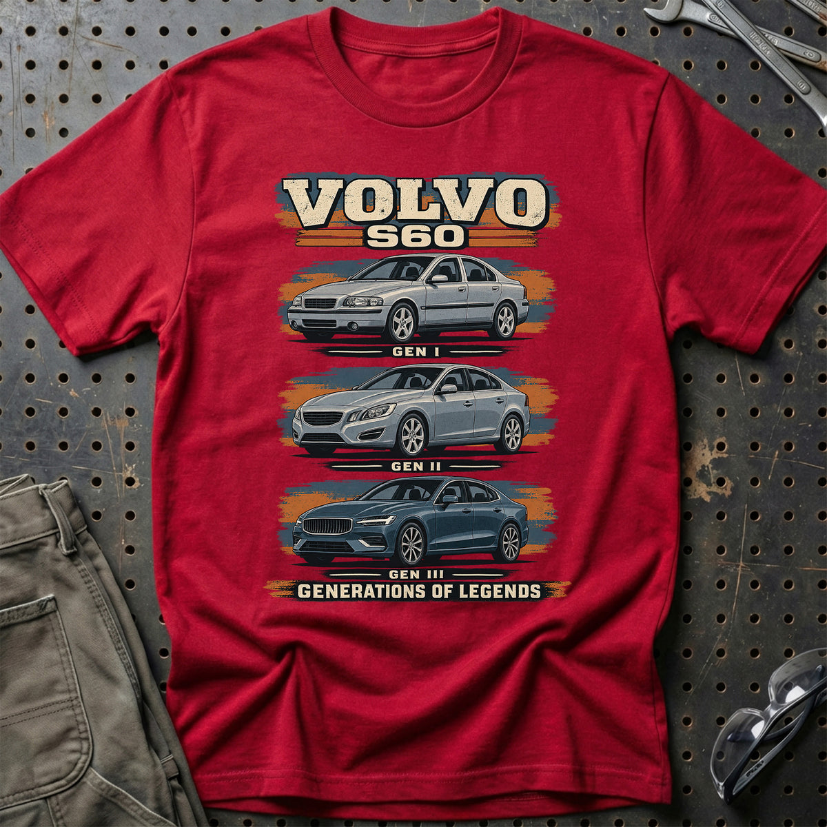 
Volvo S60 – Generations of Legends T-Shirt – Rød
