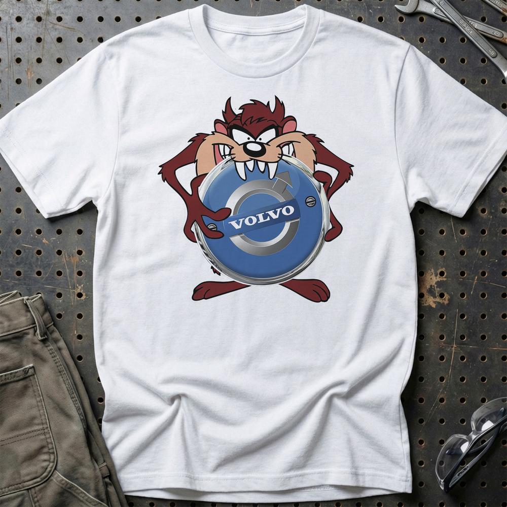 Volvo TAZ Unisex T-Shirt , Bomuld-Beklædning-Volvo-Hvid-S-Garage Culture Shop- garage - man cave - merchandise
