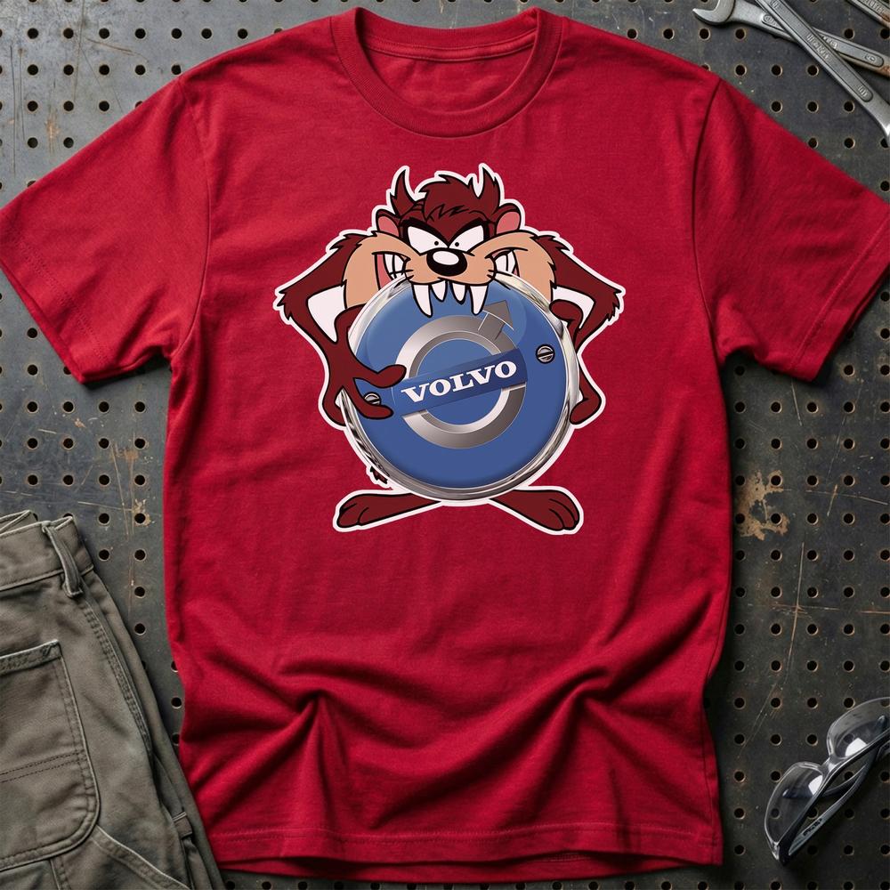 Volvo TAZ Unisex T-Shirt , Bomuld-Beklædning-Volvo-Rød-S-Garage Culture Shop- garage - man cave - merchandise