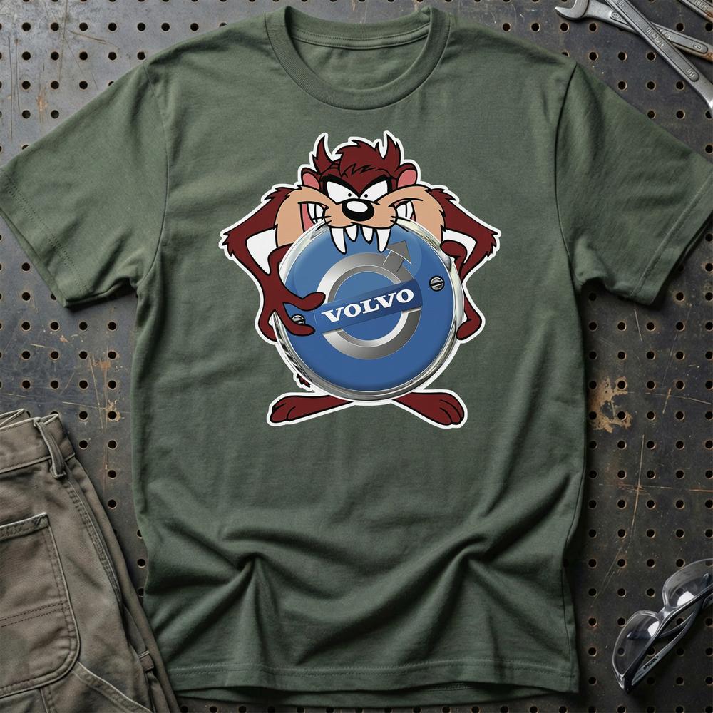 Volvo TAZ Unisex T-Shirt , Bomuld-Beklædning-Volvo-Grøn Militær-S-Garage Culture Shop- garage - man cave - merchandise