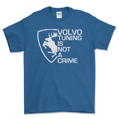 Volvo Tuning Is Not A Crime Unisex T-Shirt , Bomuld-Beklædning-Volvo-Blå Royal-S-Forside-Garage Culture Shop- garage - man cave - merchandise
