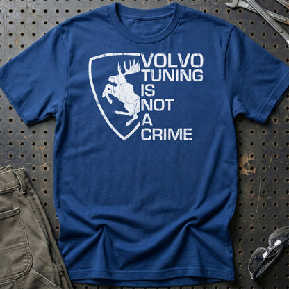 Volvo Tuning Is Not A Crime Unisex T-Shirt , Bomuld-Beklædning-Volvo-Blå Royal-S-Garage Culture Shop- garage - man cave - merchandise