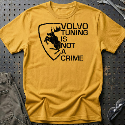 Volvo Tuning Is Not A Crime Unisex T-Shirt , Bomuld-Beklædning-Volvo-Guld-S-Garage Culture Shop- garage - man cave - merchandise