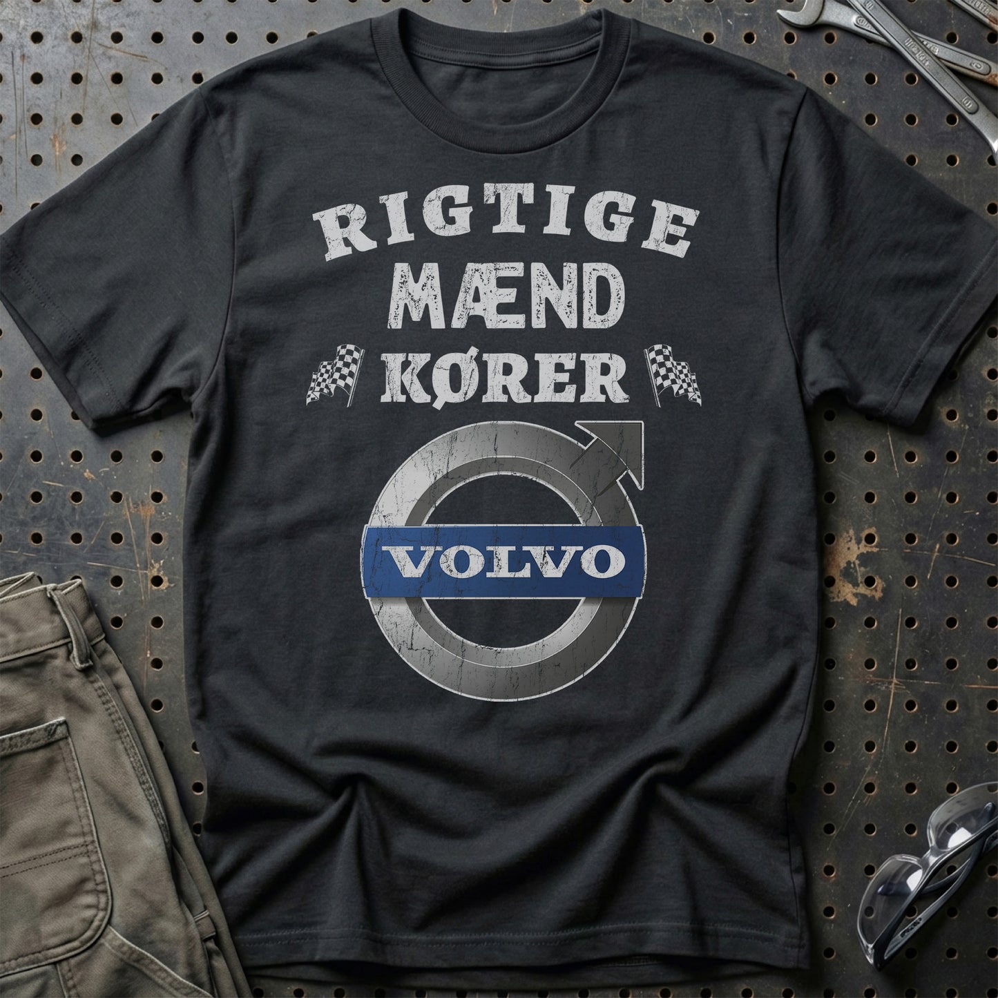 Volvo Rigtige Mænd Kører Volvo - Unisex T-Shirt , Bomuld