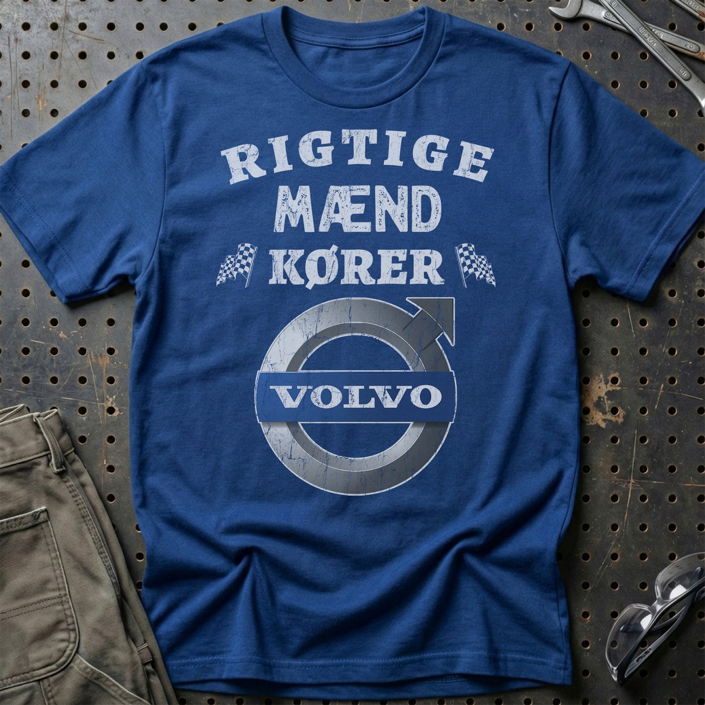 Volvo Rigtige Mænd Kører Volvo - Unisex T-Shirt , Bomuld