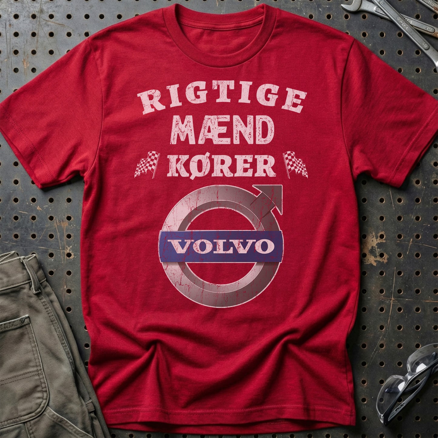 Volvo Rigtige Mænd Kører Volvo - Unisex T-Shirt , Bomuld