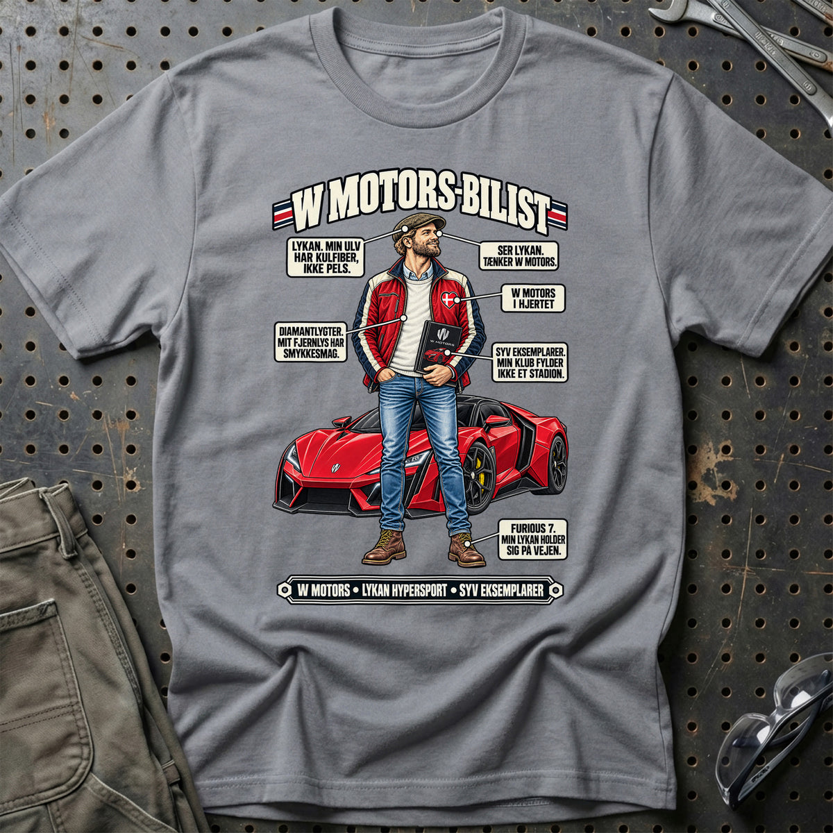 
W Motors-Bilist T-Shirt – Grå Sport