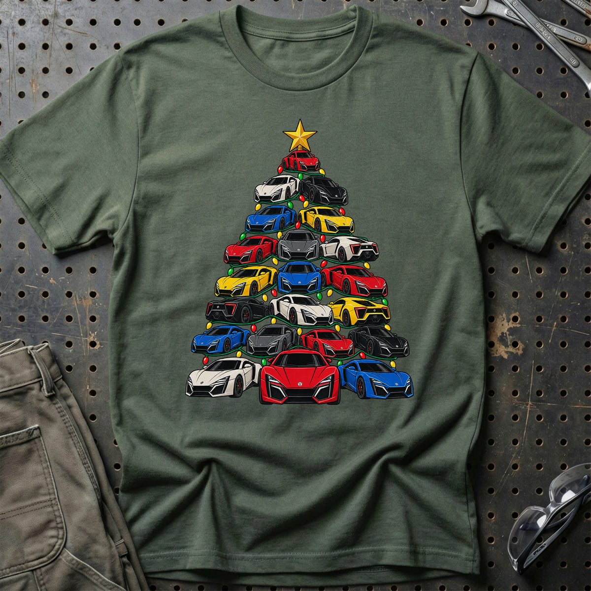 
W Motors Juletræ Christmas Tree Unisex T-Shirt – Grøn Militær – print foran