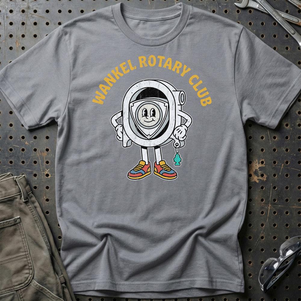 Wankel Rotary Club - Oldschool Mascot Rotary Engine T-Shirt-Beklædning-Garage Culture-Grå Sport-S-Garage Culture Shop- garage - man cave - merchandise