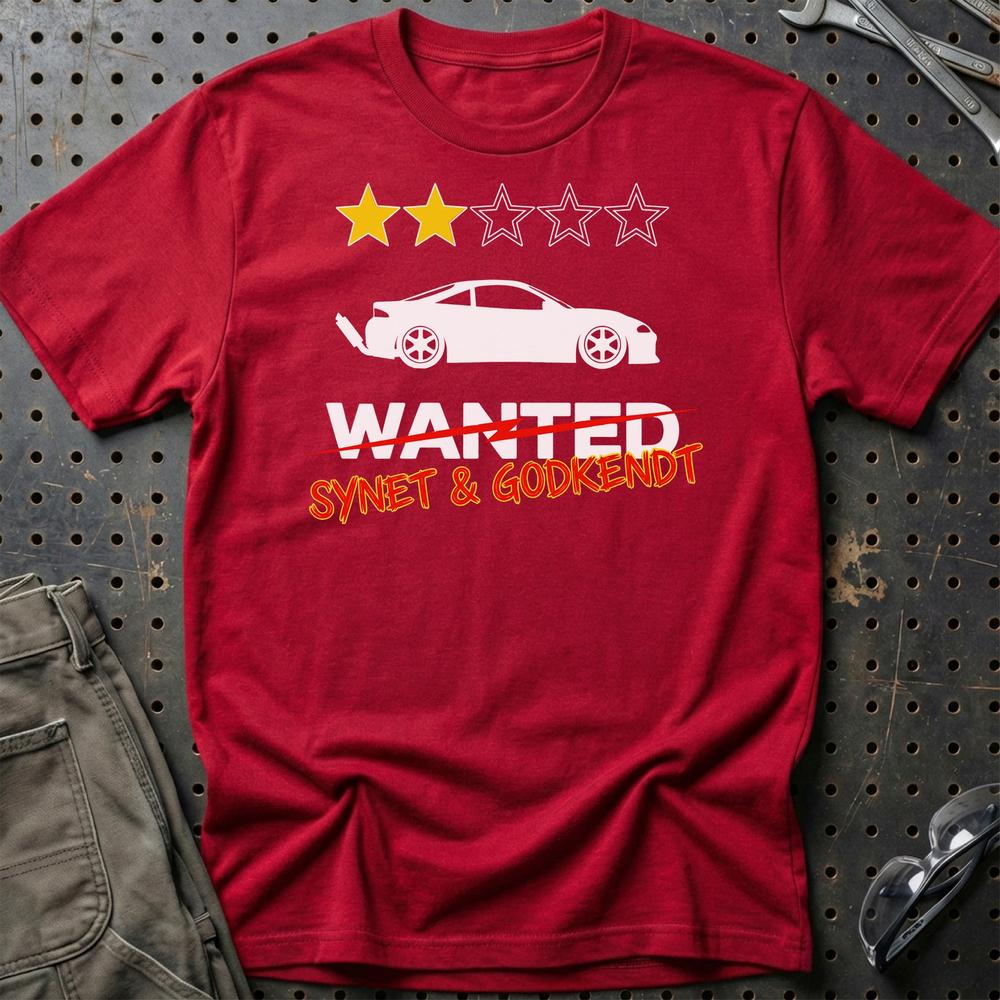 Wanted Synet & Godkendt T-Shirt-Beklædning-Garage Culture-Rød-S-Garage Culture Shop- garage - man cave - merchandise