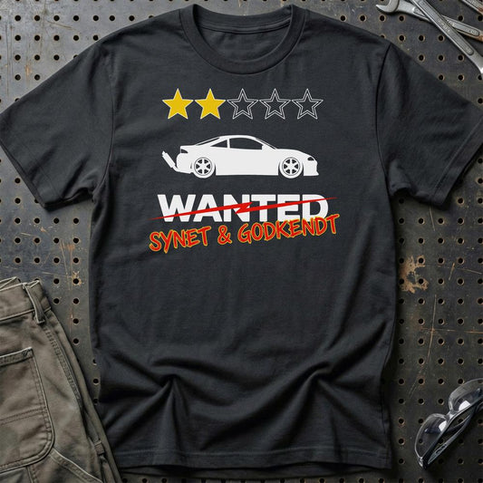 Wanted Synet & Godkendt - Unisex T-Shirt , Bomuld-Beklædning-Garage Culture-Sort-S-Garage Culture Shop- garage - man cave - merchandise