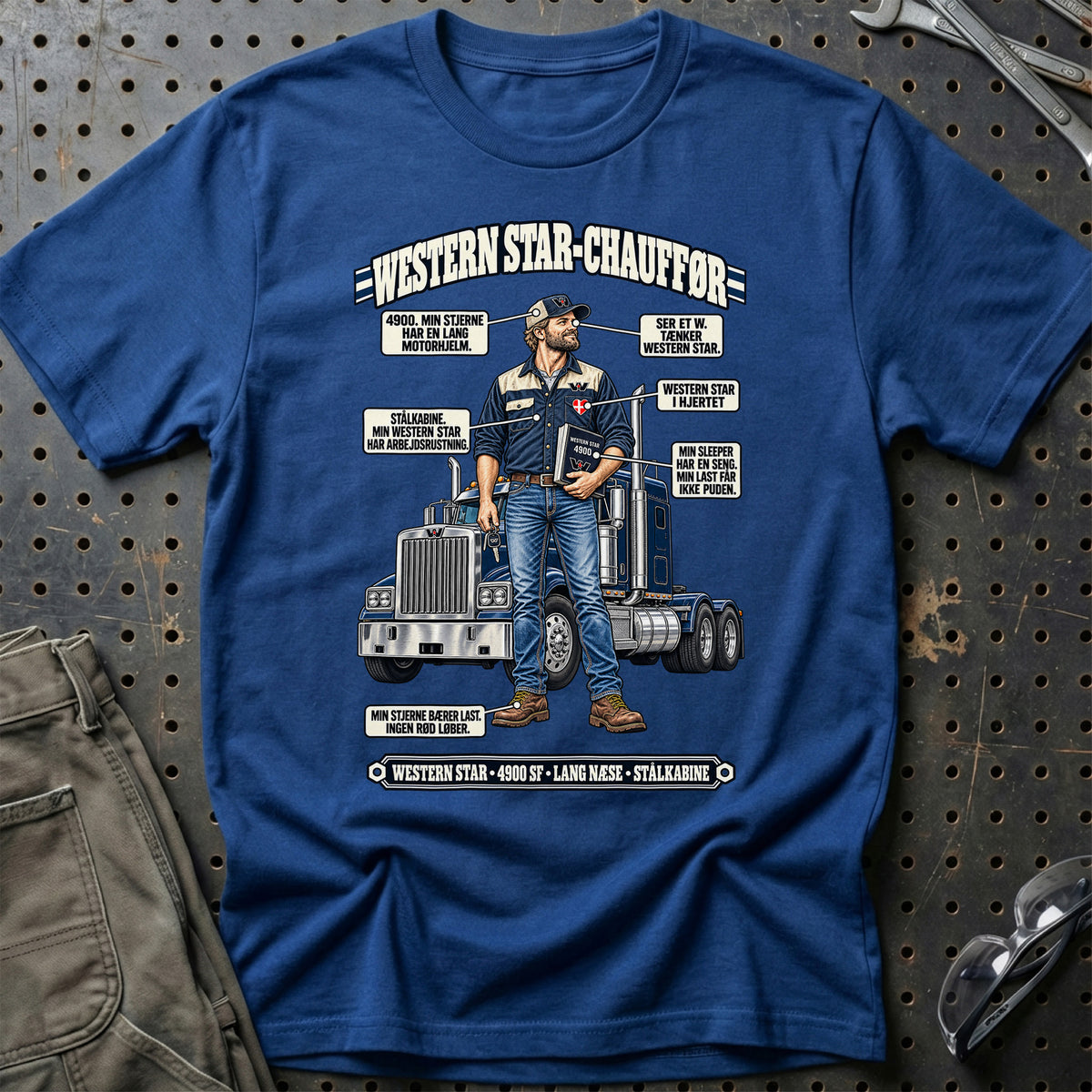 
Western Star-Chauffør T-Shirt – Blå Royal