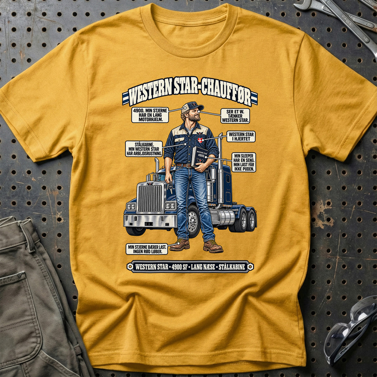 
Western Star-Chauffør T-Shirt – Guld