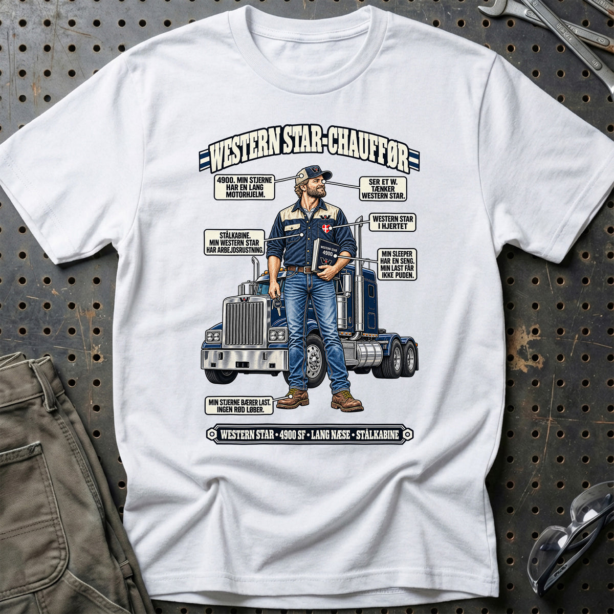 
Western Star-Chauffør T-Shirt – Hvid