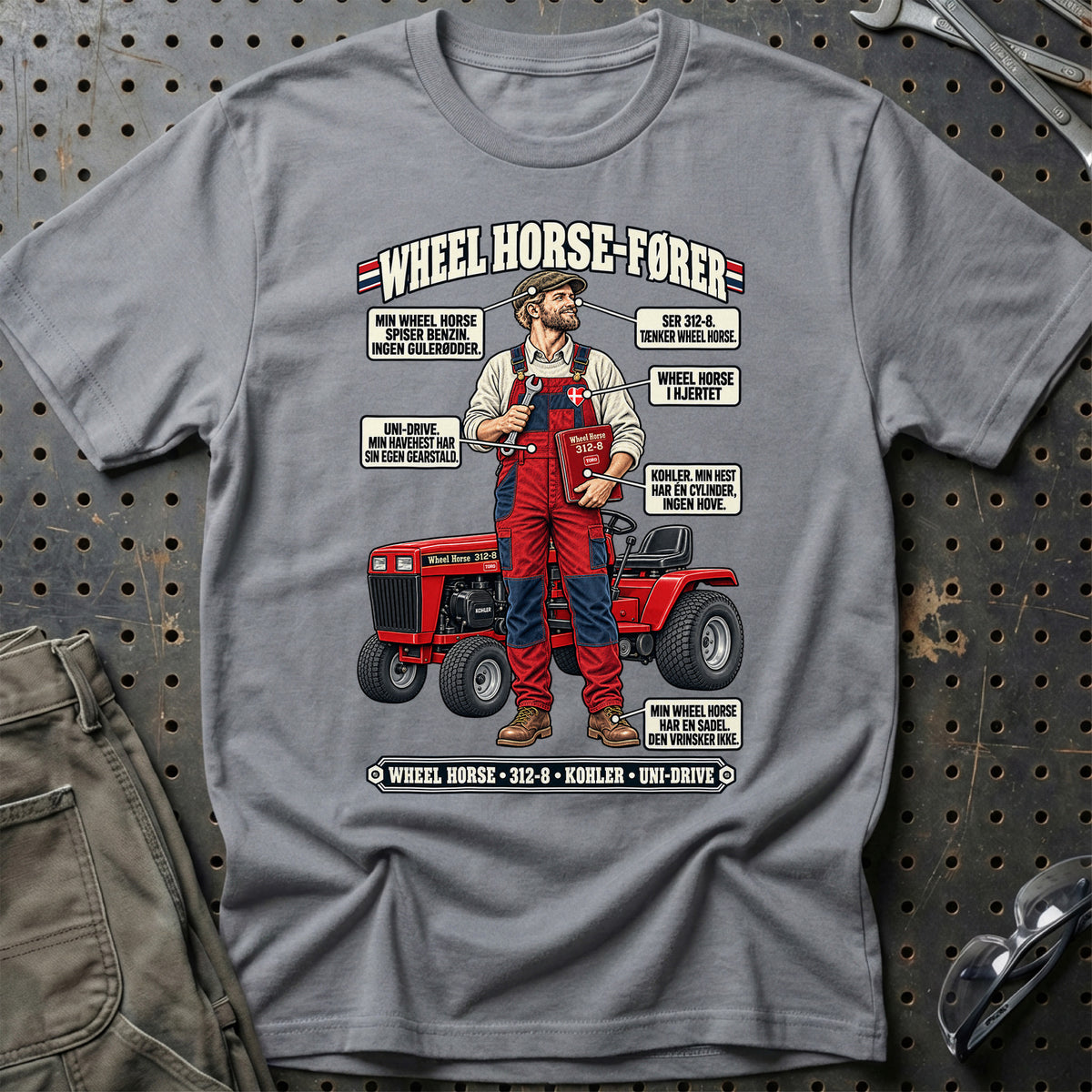 
Wheel Horse-Fører T-Shirt – Grå Sport