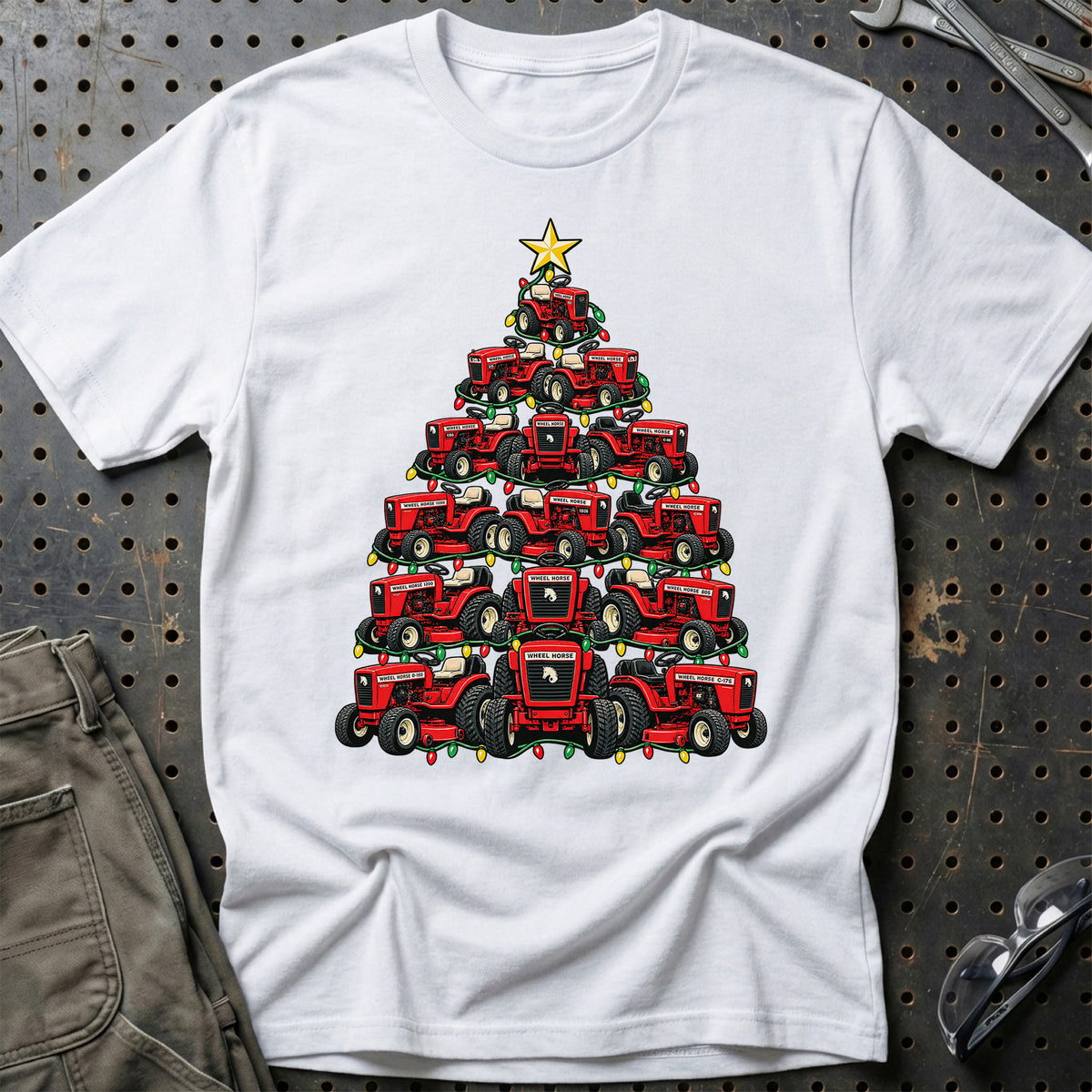 Wheel Horse Juletræ T-Shirt – Hvid