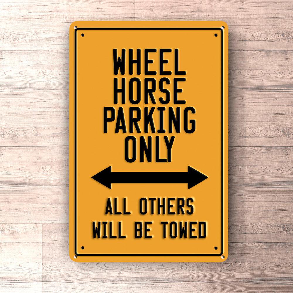 Wheel Horse Parking Only Skilte, Musemåtte, Dørmåtte-Parking skilte-Wheel Horse-Garage Culture Shop- garage - man cave - merchandise