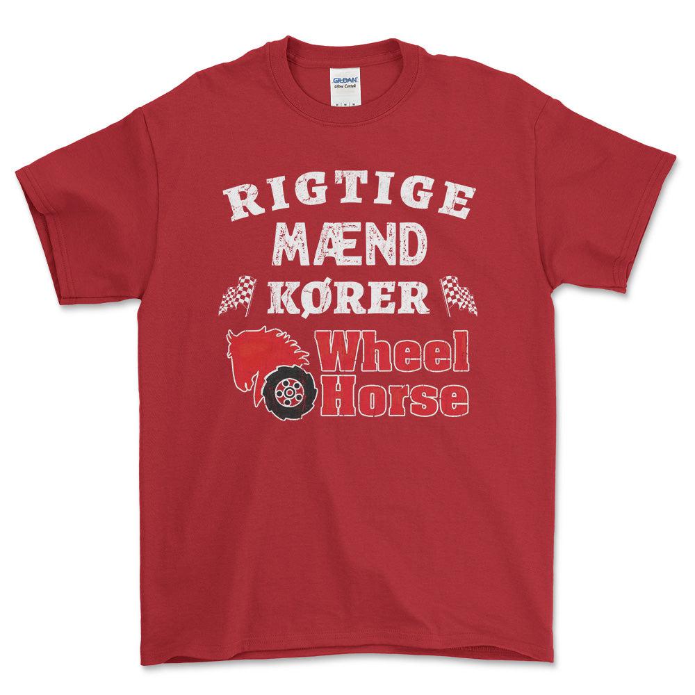 Wheel Horse Rigtige Mænd Kører - Unisex T-Shirt , Bomuld-Beklædning-Wheel Horse-Rød-S-Forside-Garage Culture Shop- garage - man cave - merchandise